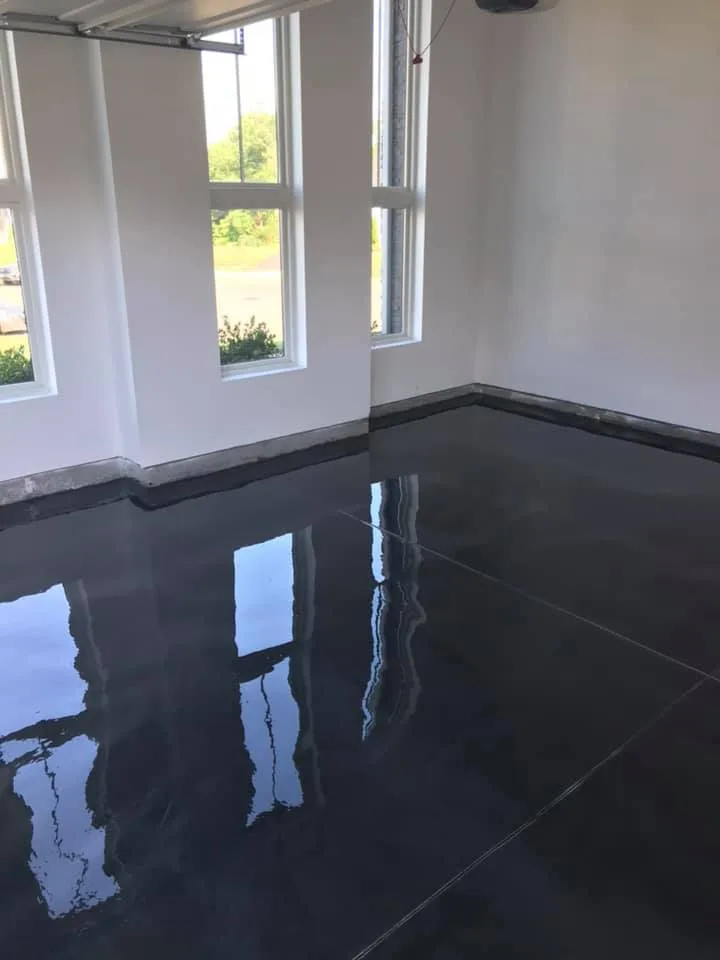 Completed decorative flake garage floor from the Ultimate Garage Floors project gallery